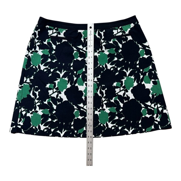 MARGARET M Green Navy & White Floral Short Skirt Pull On Stretchy Casual sz XL - Picture 4 of 7